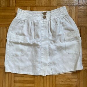 Jcrew White Linen Skirt